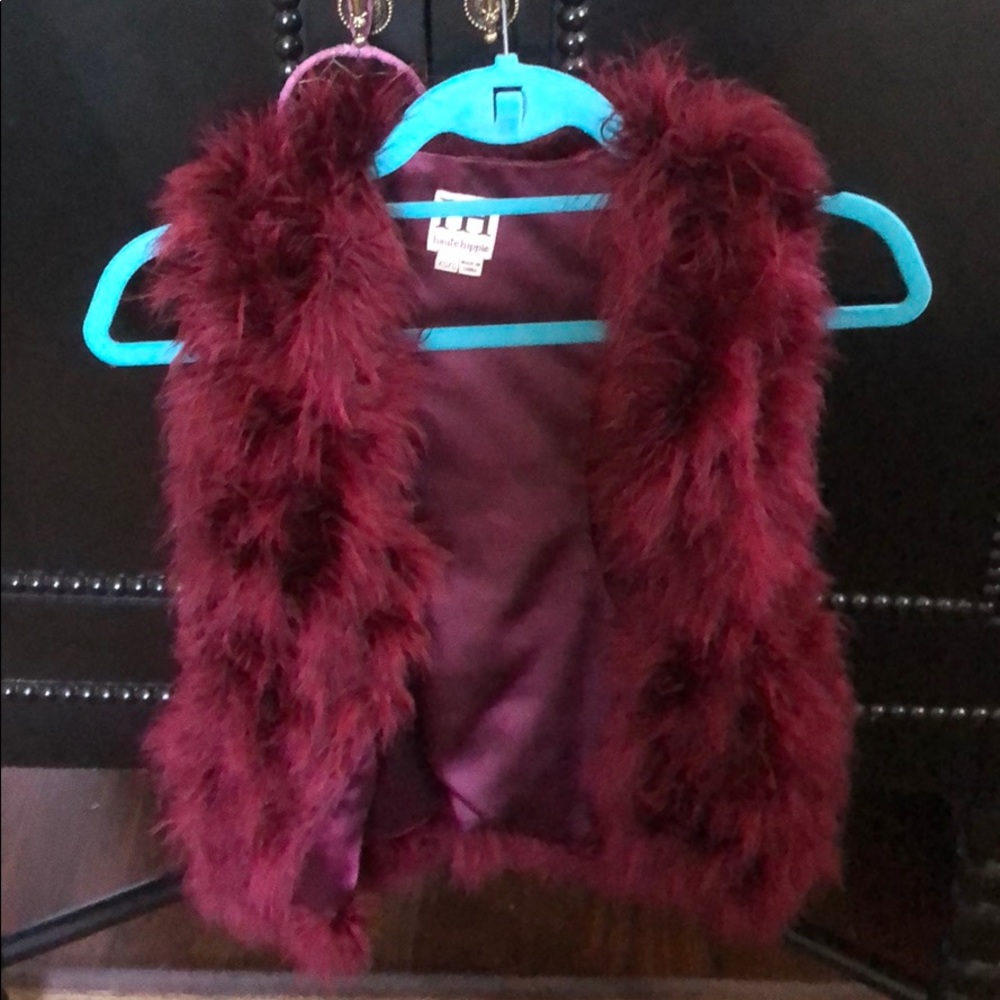 Beautiful Haute hippie marabou feather vest!